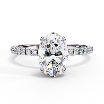 Radiance Oval Halo Ring in White Gold