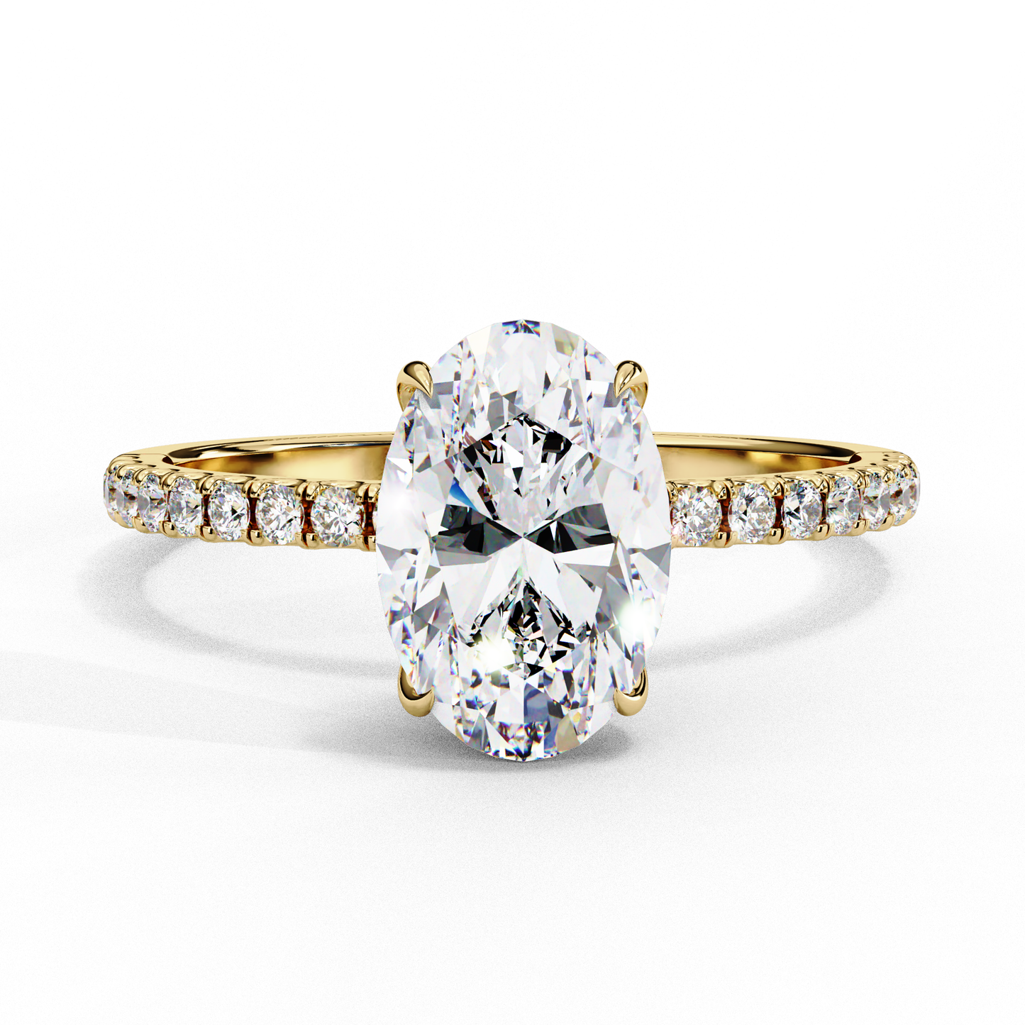 Radiance Oval Halo Ring in Yellow Gold