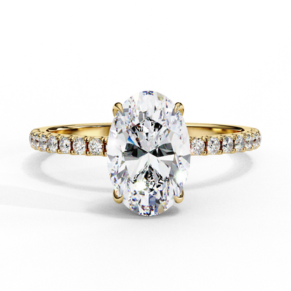 Radiance Oval Halo Ring in Yellow Gold