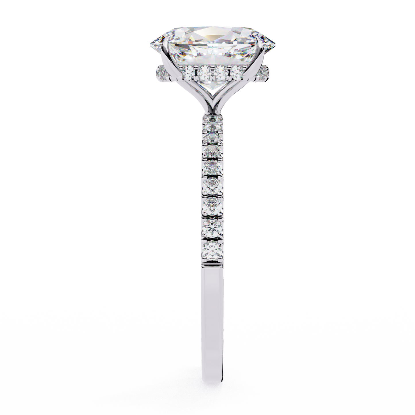 Radiance Oval Halo Ring in White Gold