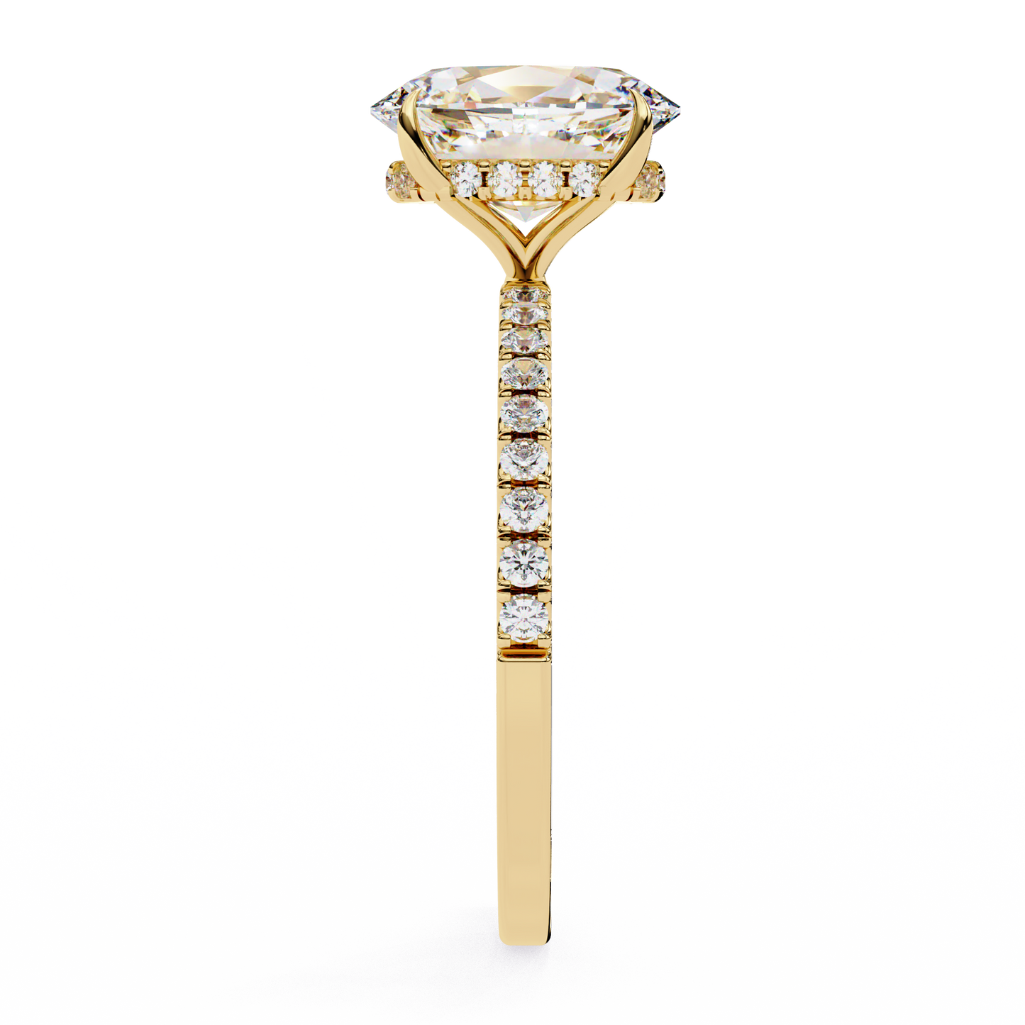 Radiance Oval Halo Ring in Yellow Gold