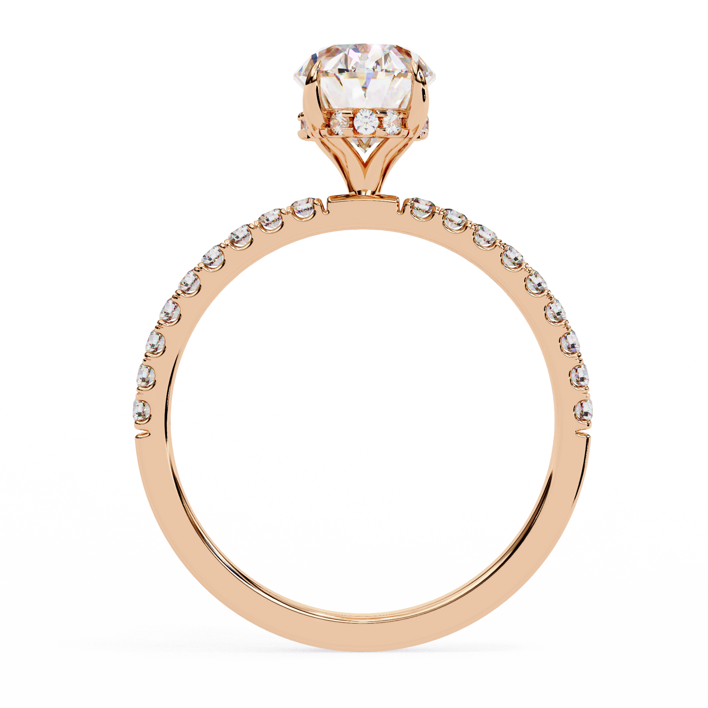 Radiance Oval Halo Ring in Rose Gold