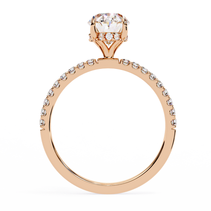 Radiance Oval Halo Ring in Rose Gold