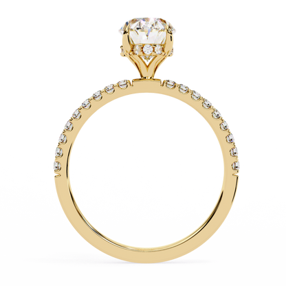 Radiance Oval Halo Ring in Yellow Gold