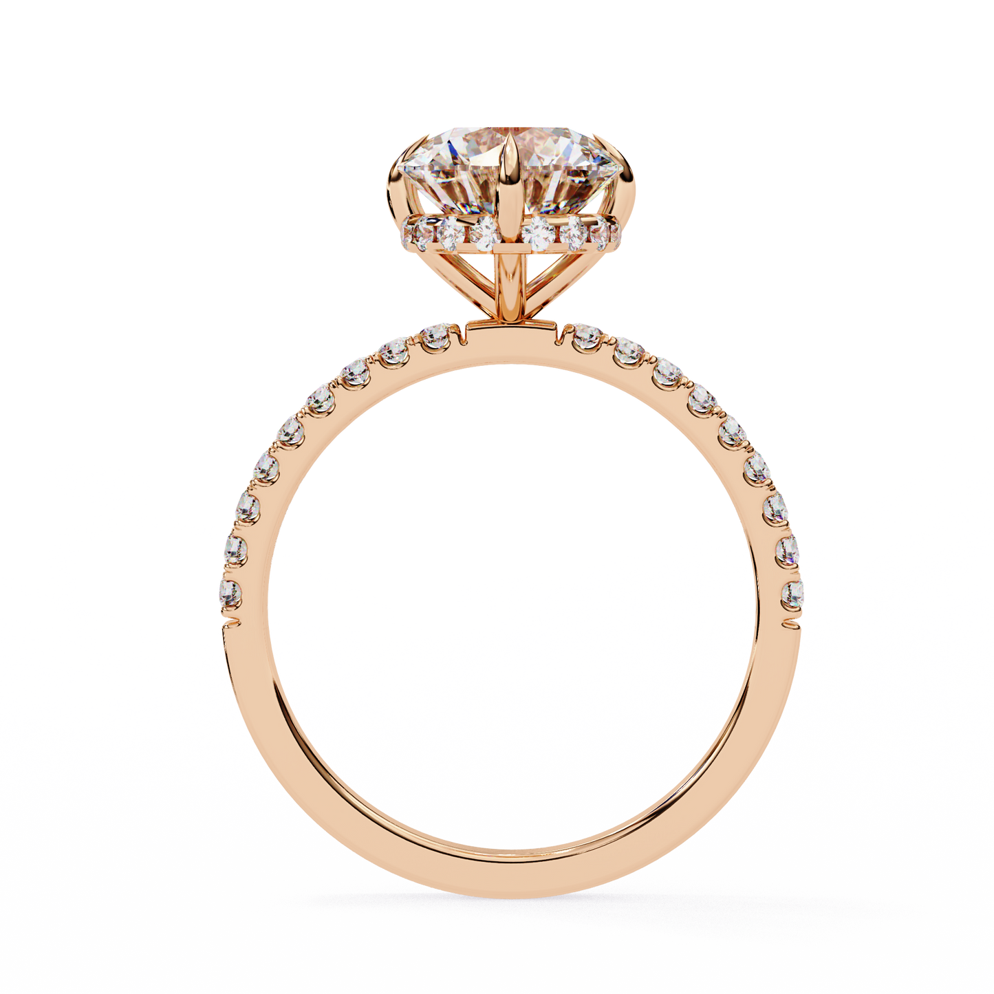 Luxe Round Solitaire Ring In Rose Gold