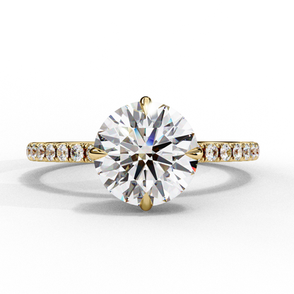 Luxe Round Solitaire Ring In Yellow Gold