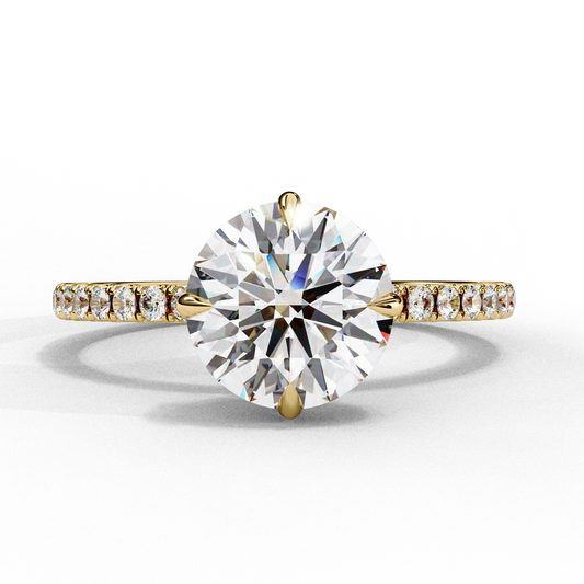 Luxe Round Solitaire Ring In Yellow Gold