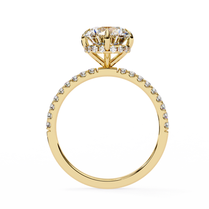 Luxe Round Solitaire Ring In Yellow Gold