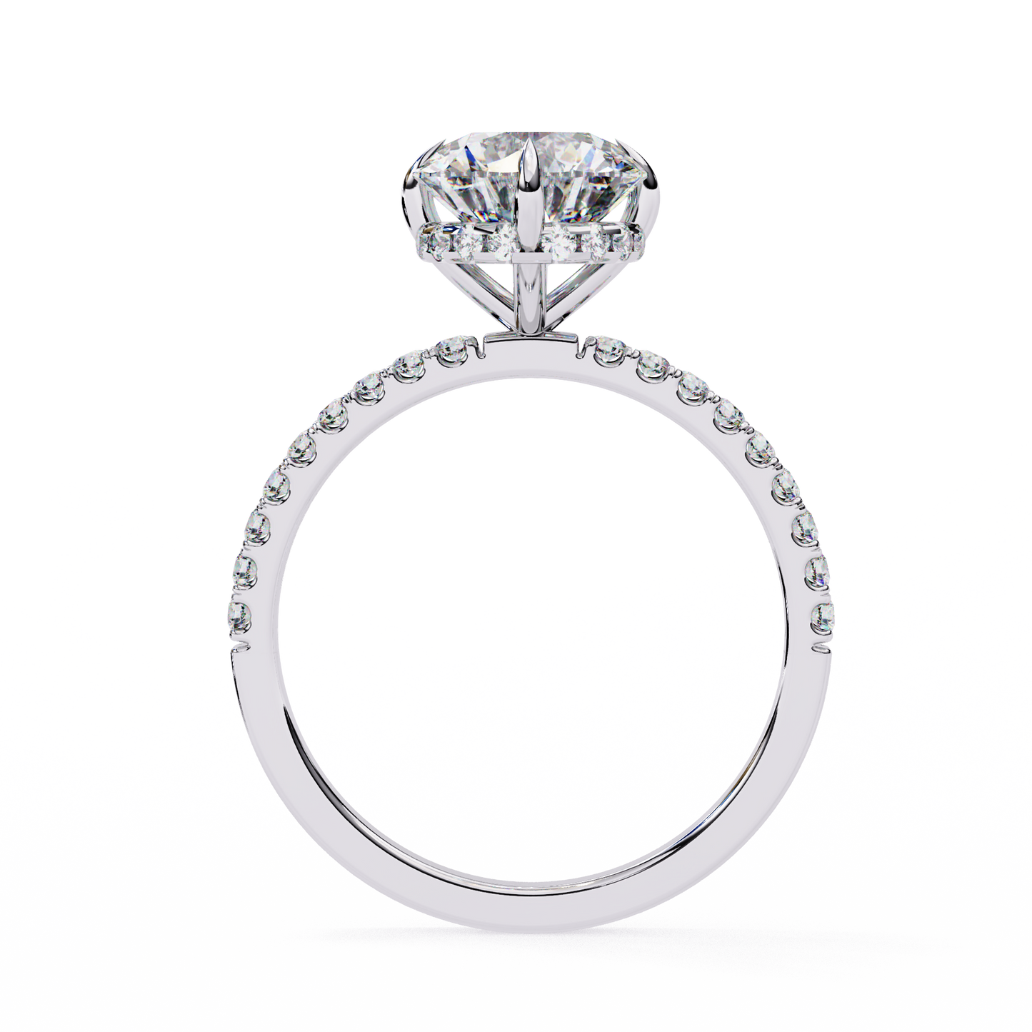 Luxe Round Solitaire Ring In White Gold