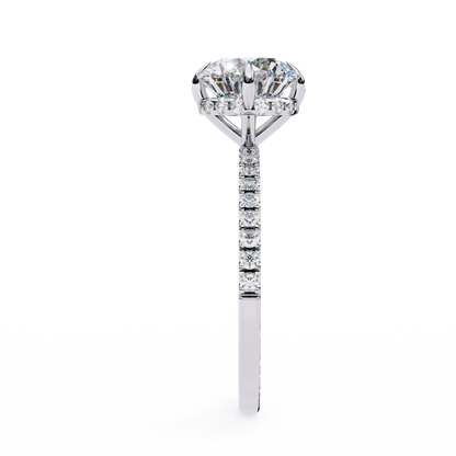 Luxe Round Solitaire Ring In White Gold