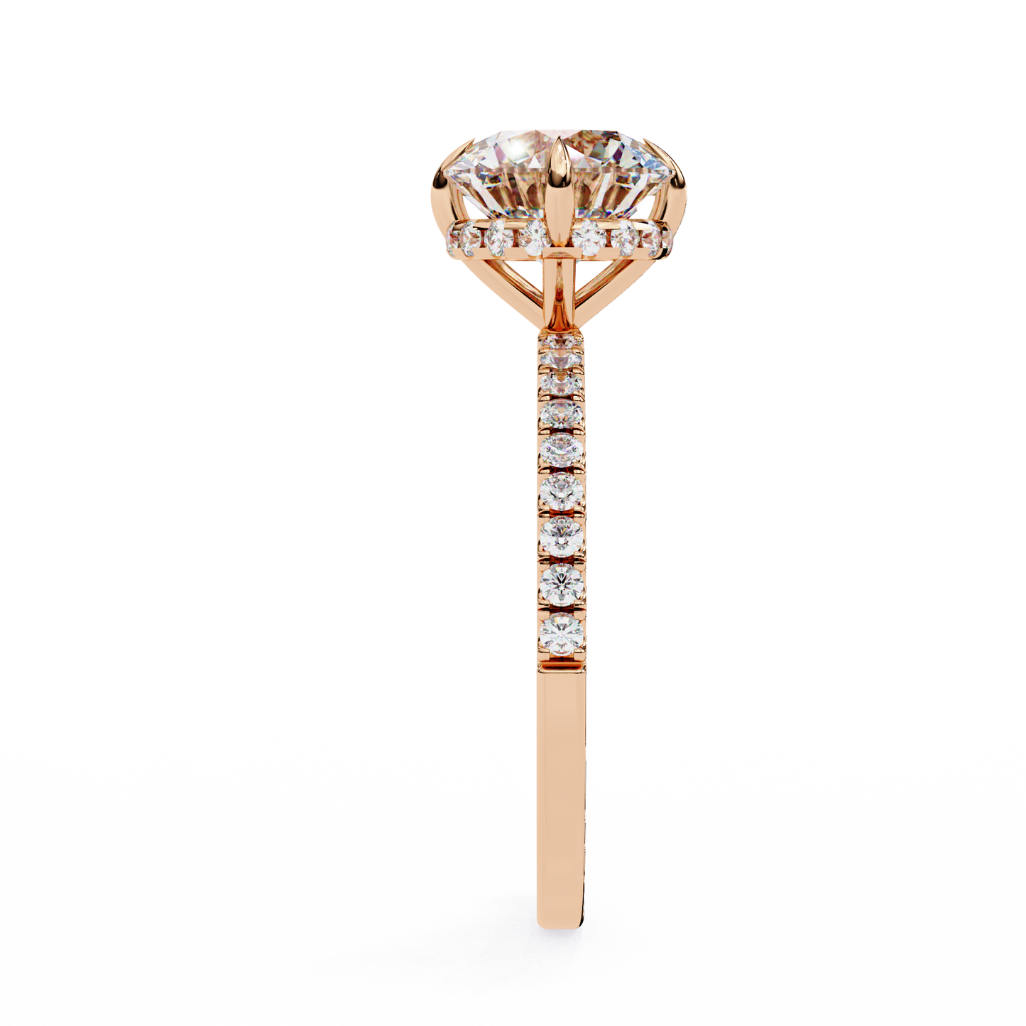 Luxe Round Solitaire Ring In Rose Gold