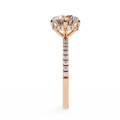 Luxe Round Solitaire Ring In Rose Gold