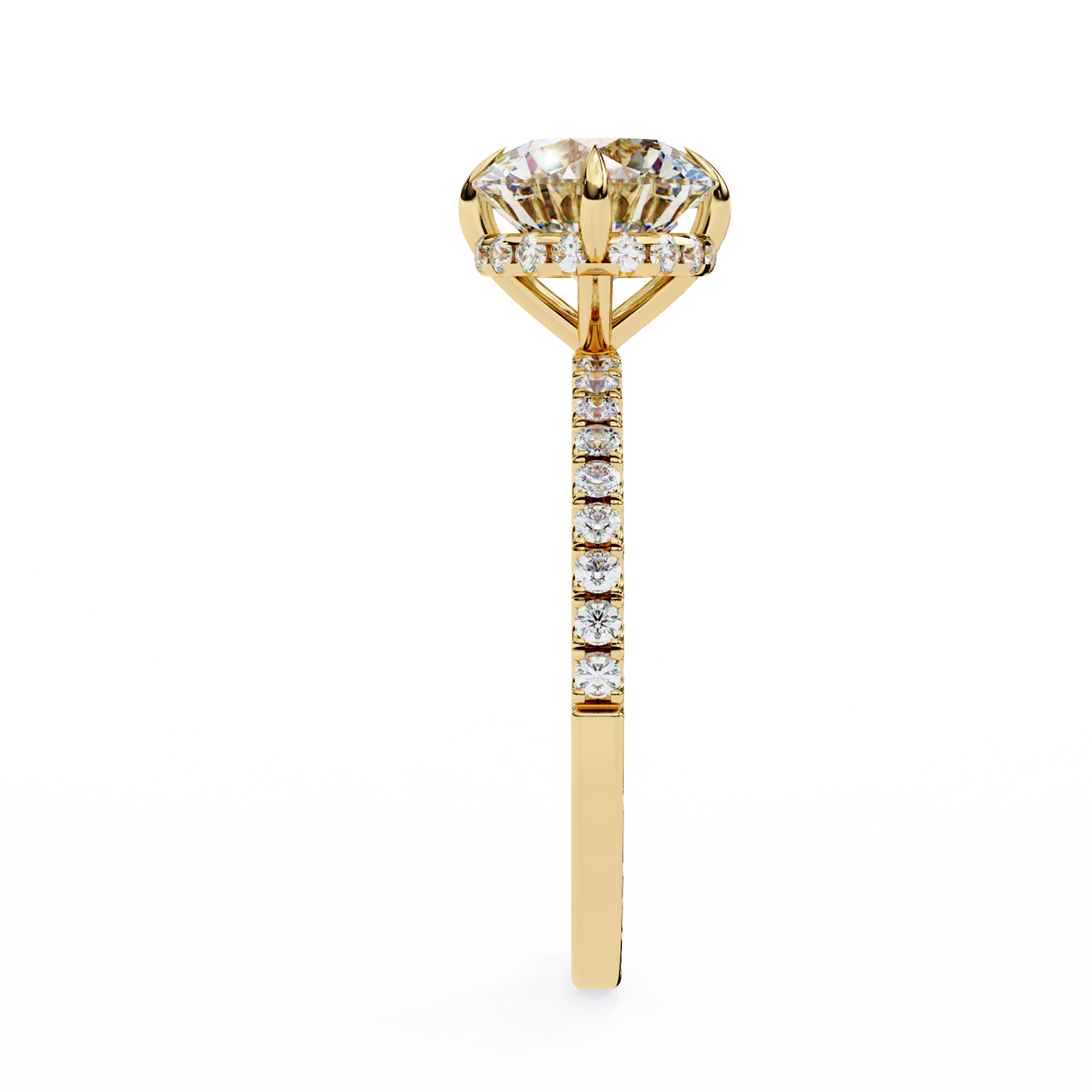 Luxe Round Solitaire Ring In Yellow Gold