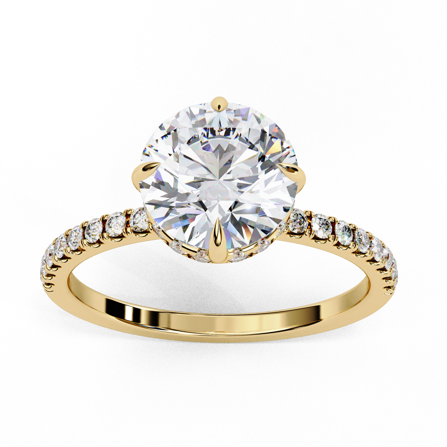 Luxe Round Solitaire Ring In Yellow Gold