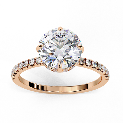 Luxe Round Solitaire Ring In Rose Gold