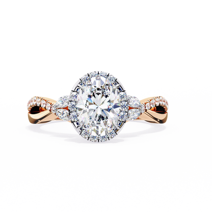 Aurora Diamond Ring in Rose Gold