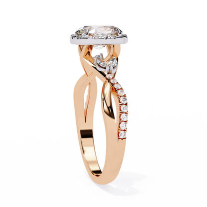 Aurora Diamond Ring in Rose Gold