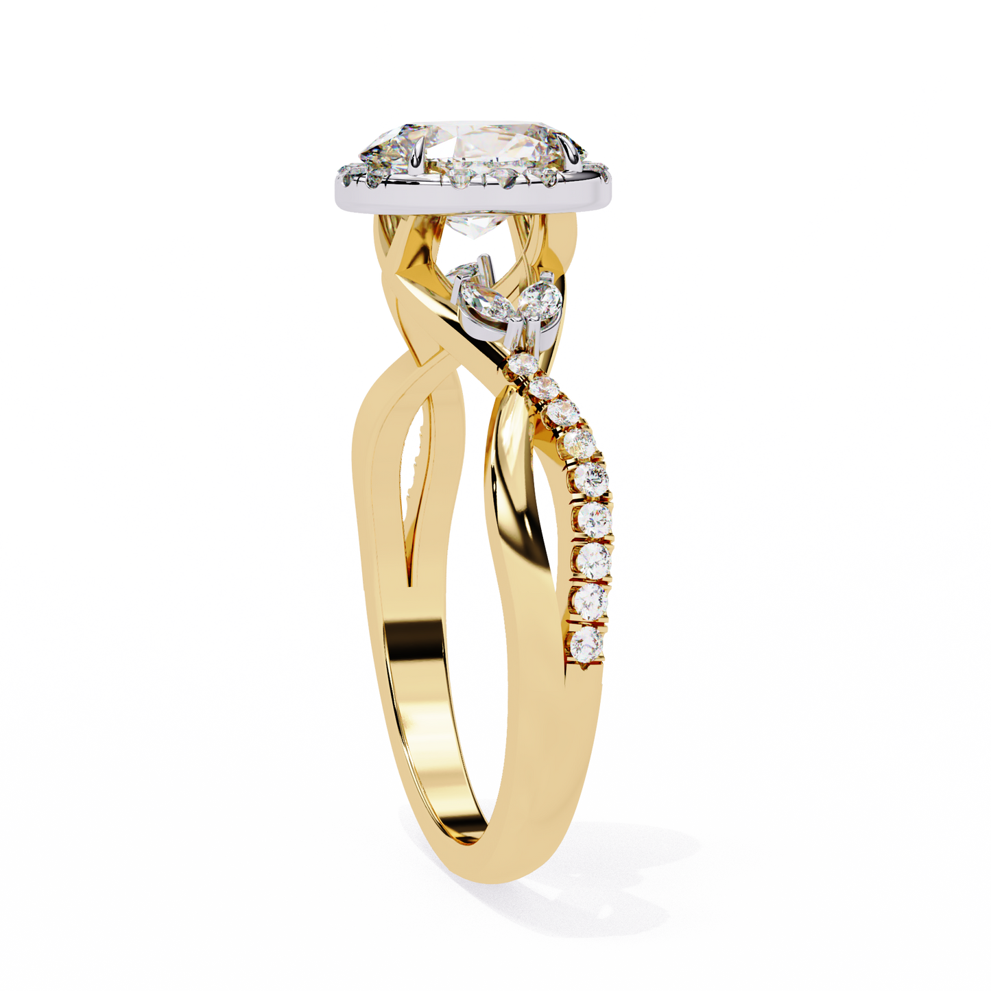 Aurora Diamond Ring in Yellow Gold