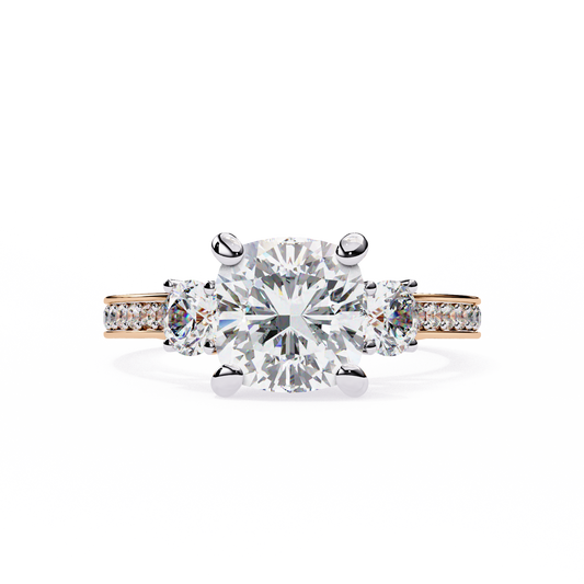 Luxe Trifecta Diamond Ring in Rose Gold