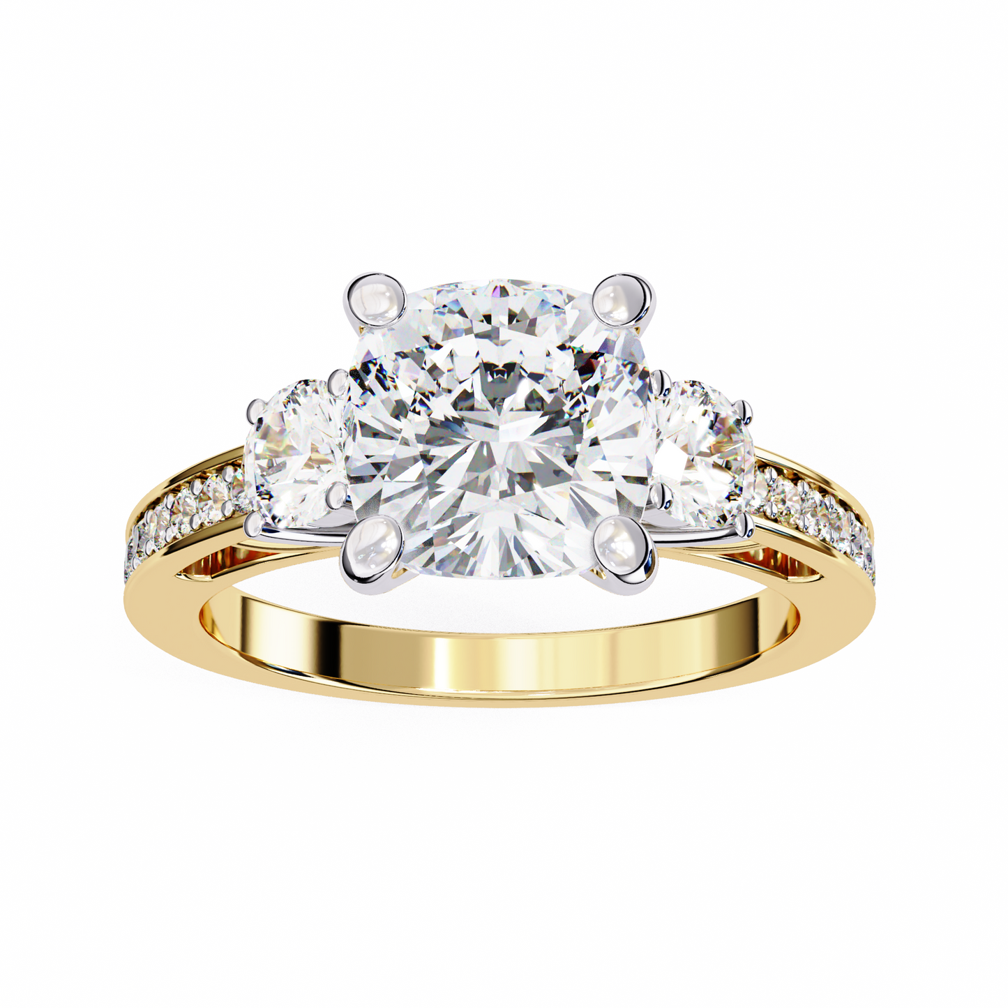 Luxe Trifecta Diamond Ring in Yellow Gold