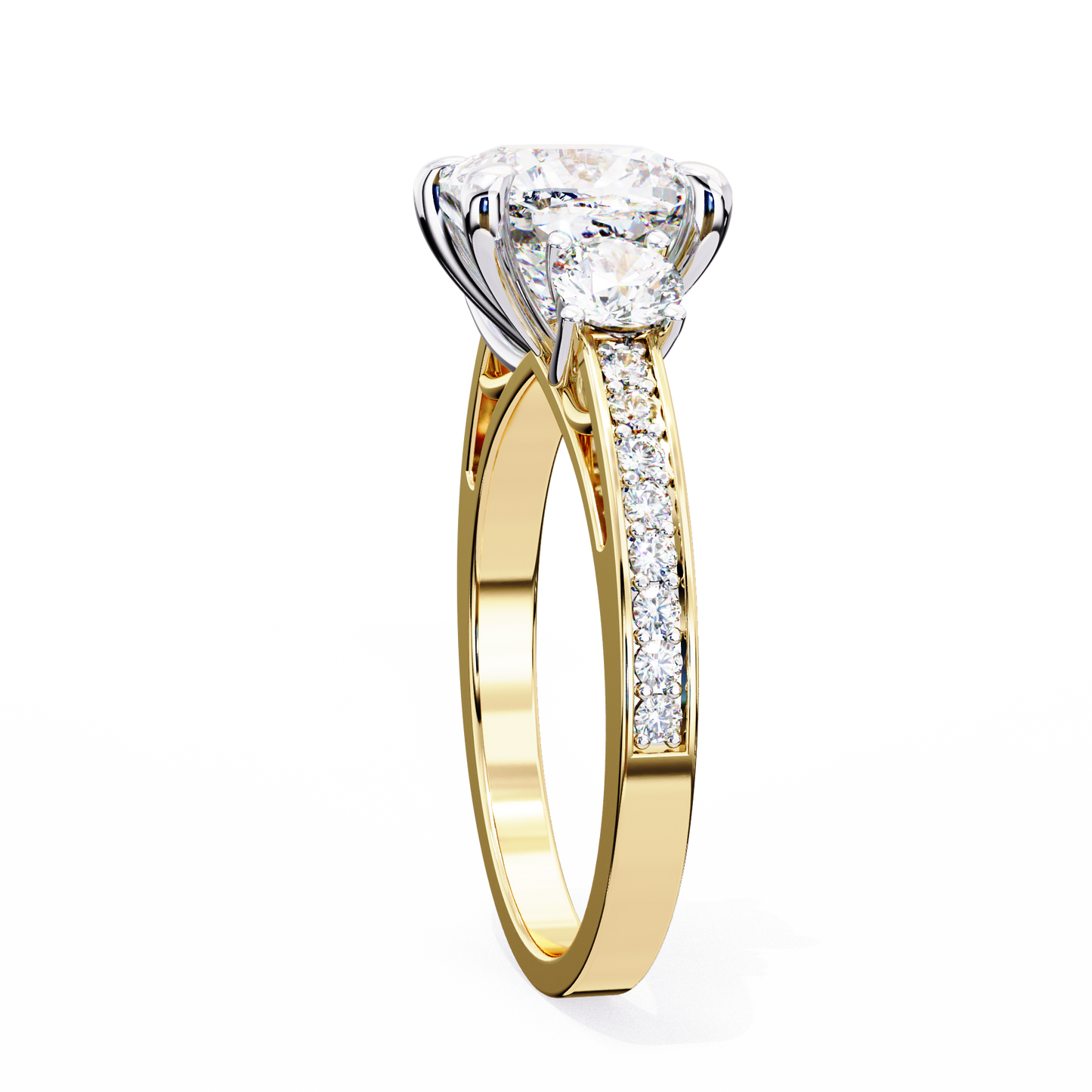 Luxe Trifecta Diamond Ring in Yellow Gold