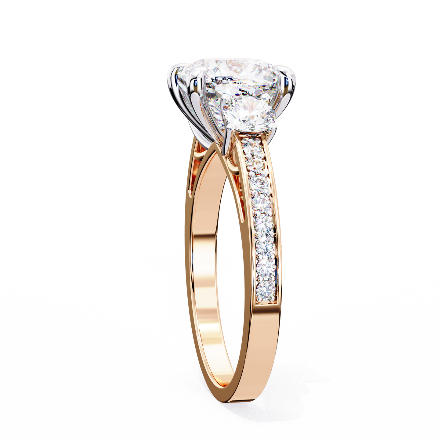 Luxe Trifecta Diamond Ring in Rose Gold