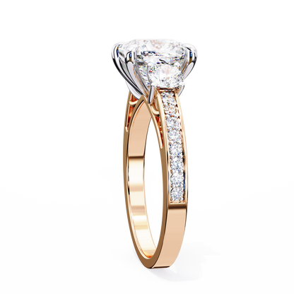 Luxe Trifecta Diamond Ring in Rose Gold