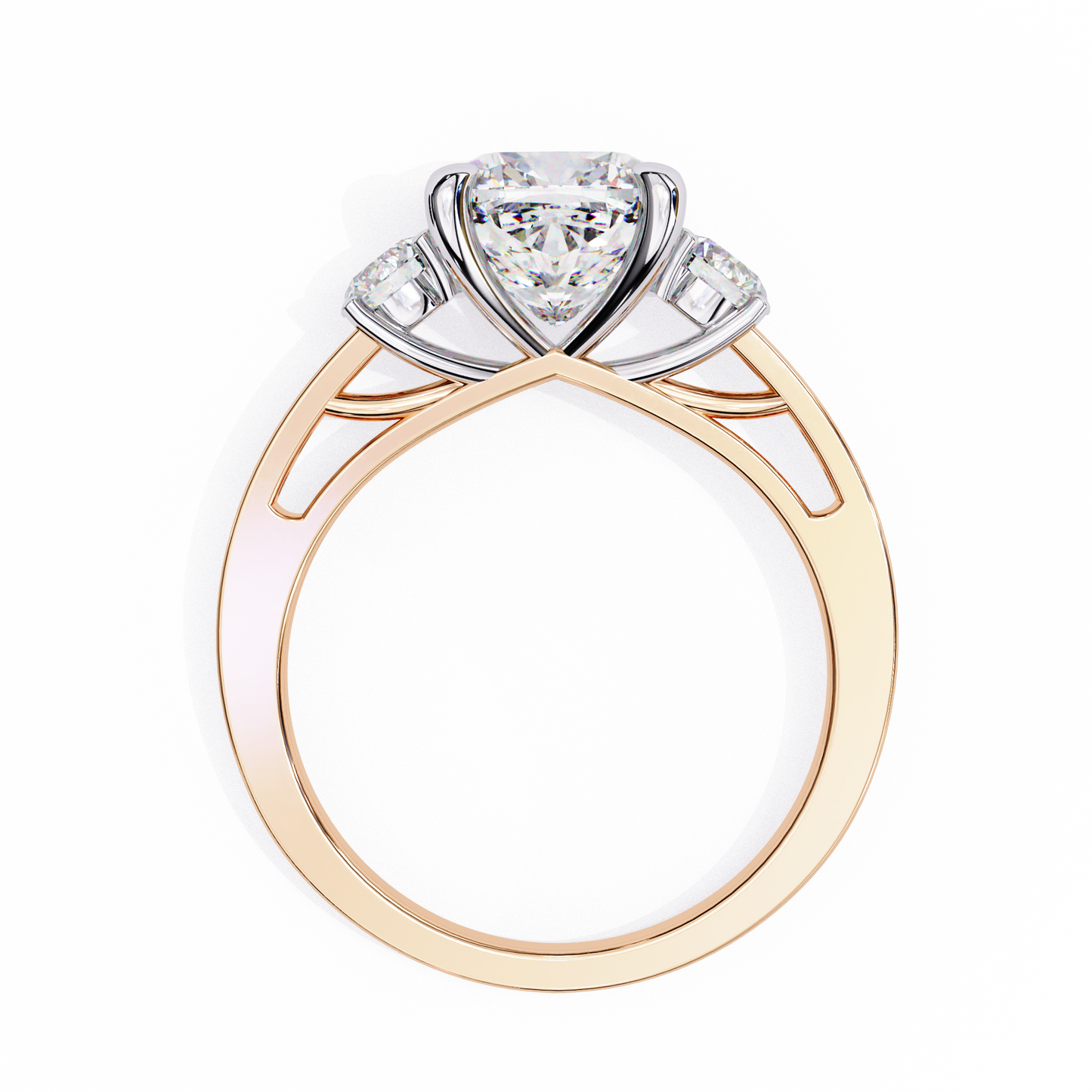 Luxe Trifecta Diamond Ring in Rose Gold