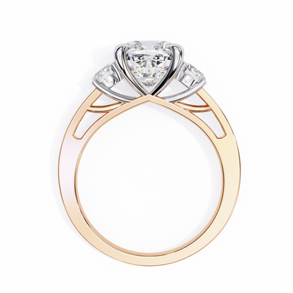 Luxe Trifecta Diamond Ring in Rose Gold