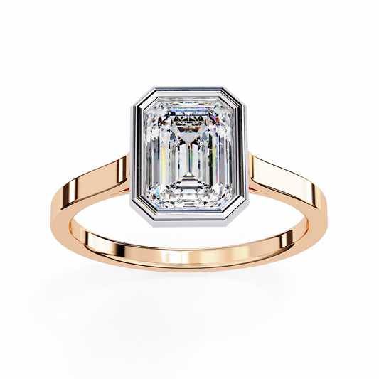 Paragon Emerald-Cut Diamond Ring in Rose Gold