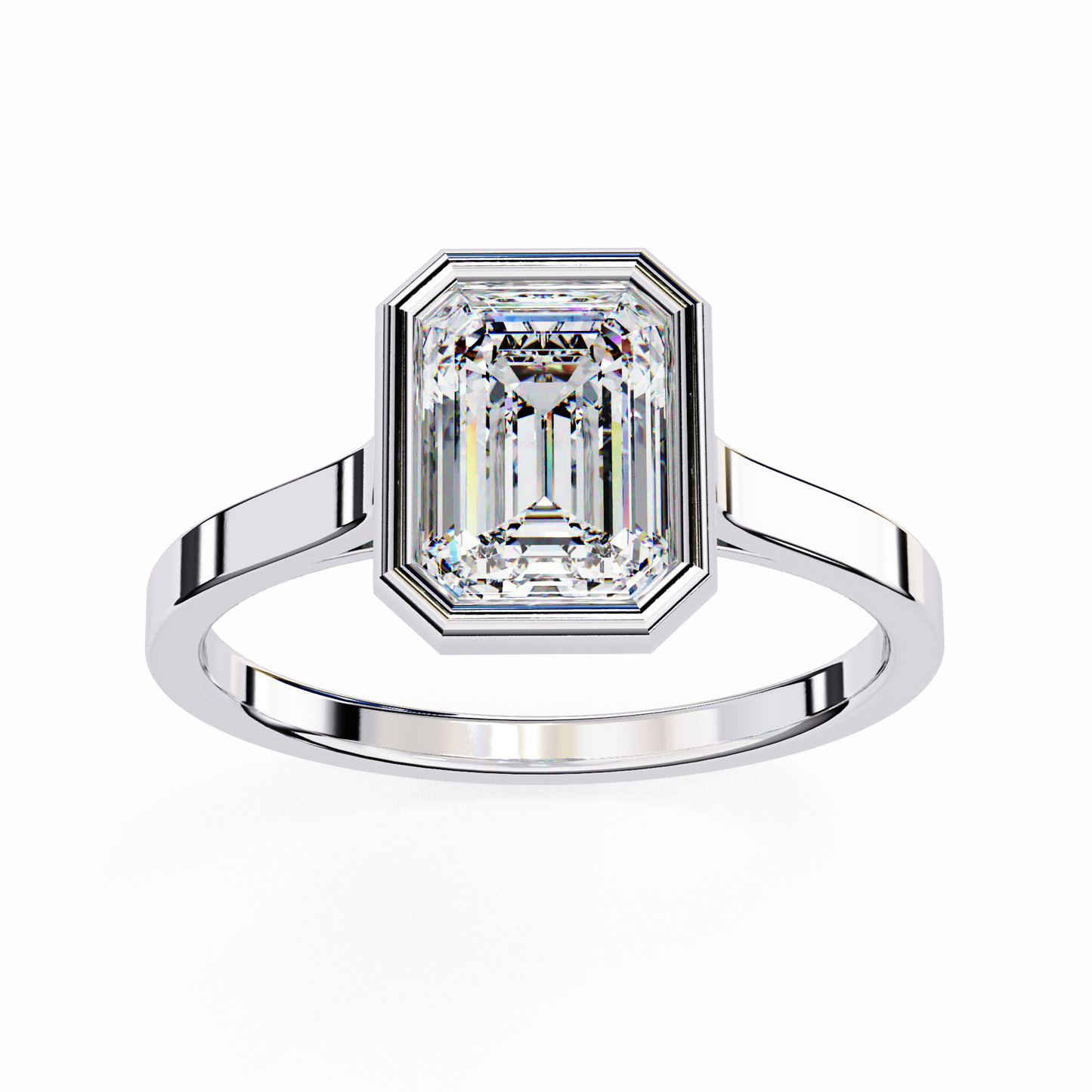 Paragon Emerald-Cut Diamond Ring in White Gold