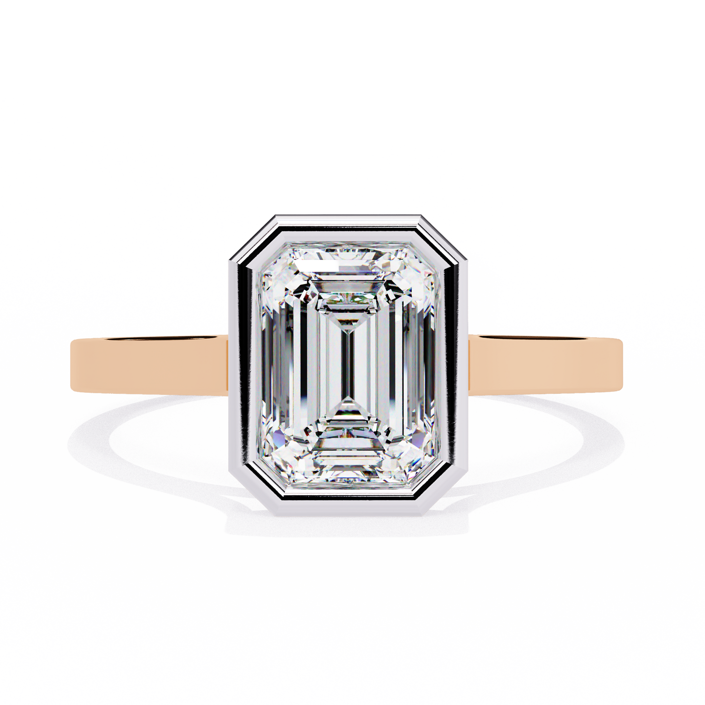 Paragon Emerald-Cut Diamond Ring in Rose Gold