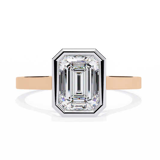 Paragon Emerald-Cut Diamond Ring in Rose Gold