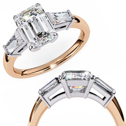 Triad of Brilliance Diamond Ring in Rose Gold