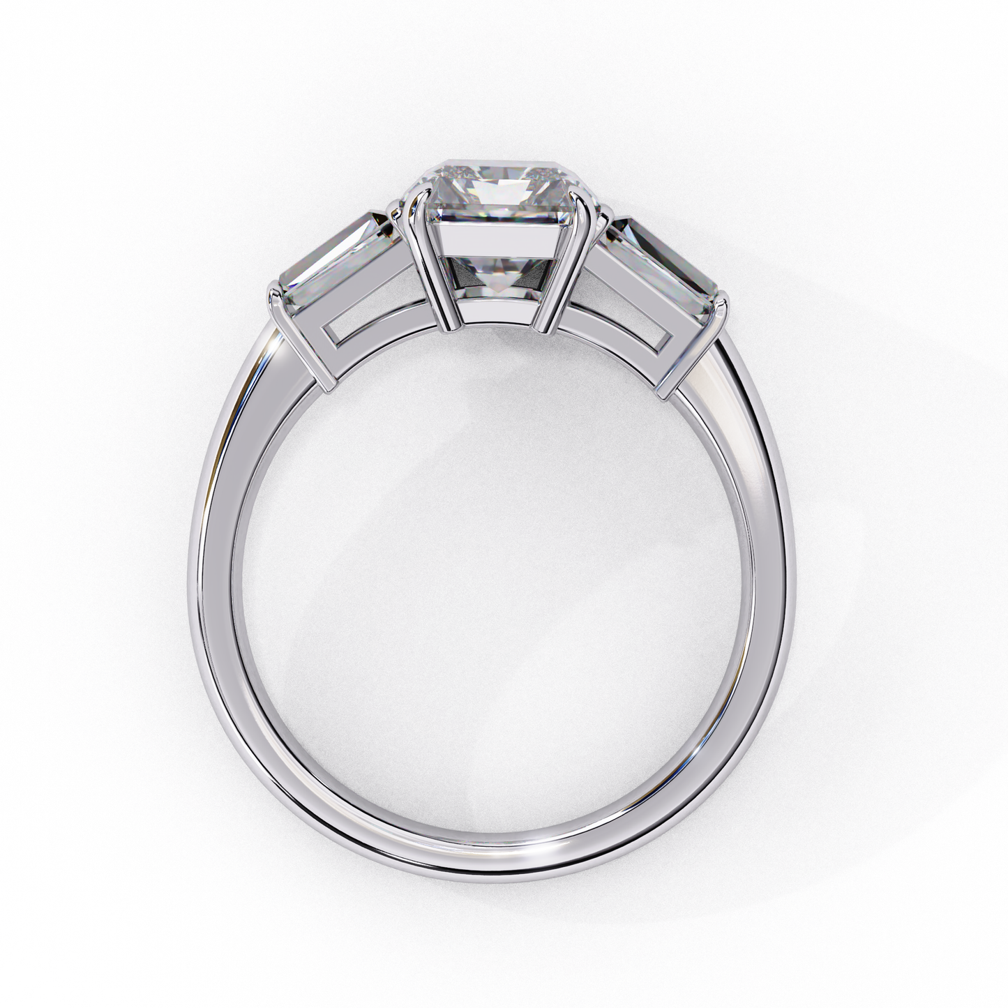 Triad of Brilliance Diamond Ring in White Gold