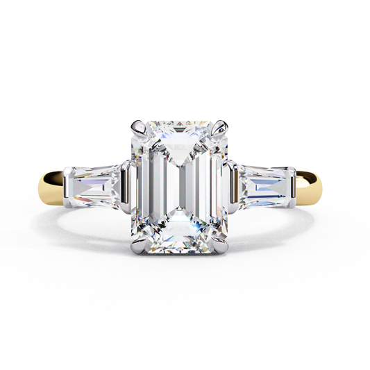 Triad of Brilliance Diamond Ring in Yellow Gold