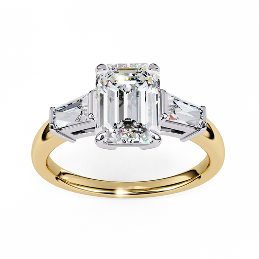Triad of Brilliance Diamond Ring in Yellow Gold