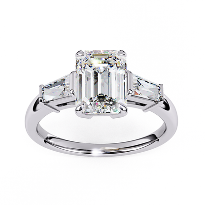 Triad of Brilliance Diamond Ring in White Gold
