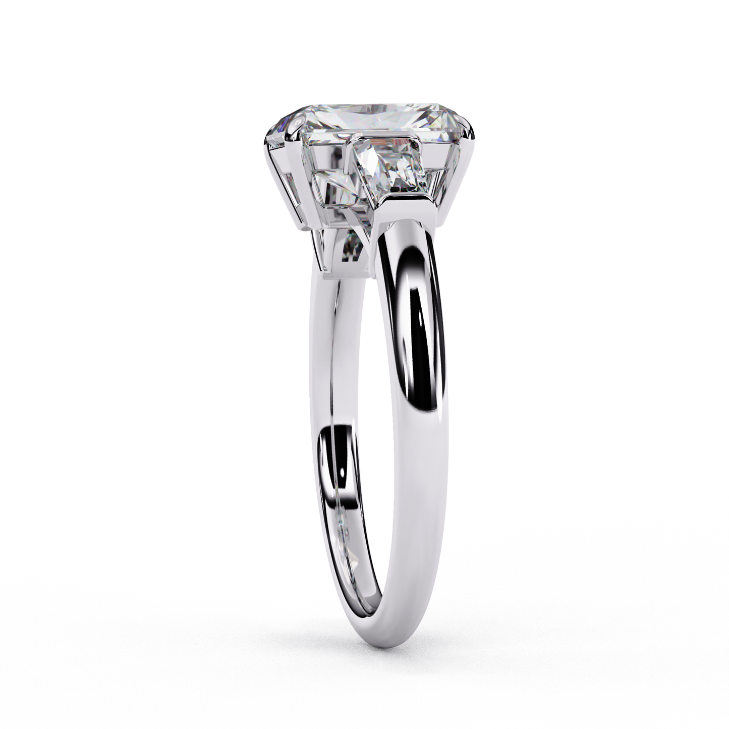 Triad of Brilliance Diamond Ring in White Gold