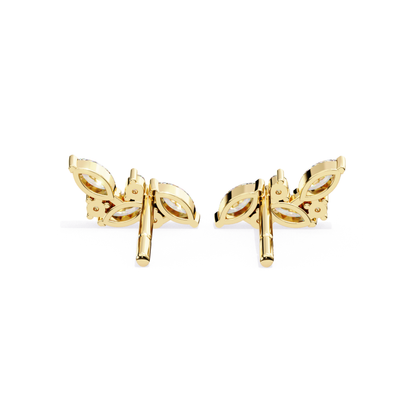  Delicate rose-gold stud earrings with sparkling stones, perfect for a touch of luxury.