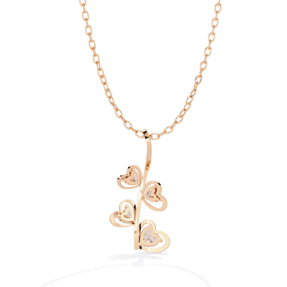 Rose gold heart diamond pendant clean view