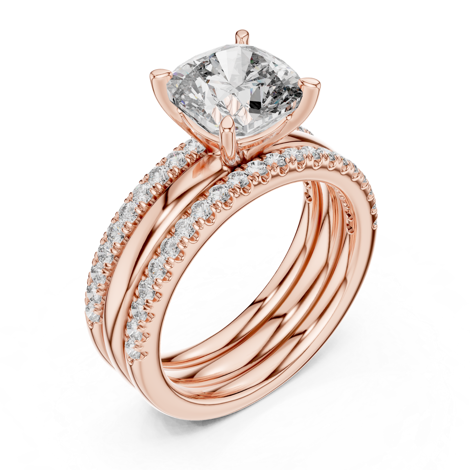 Rose gold cushion cut diamond layered bridal ring set
Cushion cut diamond ring with pave layered bands
Rose gold multi band cushion diamond ring
Cushion diamond engagement ring with stacked bands
Rose gold pave diamond bridal ring set
Cushion cut solitaire ring with layered shank
Diamond pave layered band engagement ring
Rose gold cushion diamond stackable ring set
Cushion cut diamond ring with curved bands
Rose gold layered diamond engagement ring