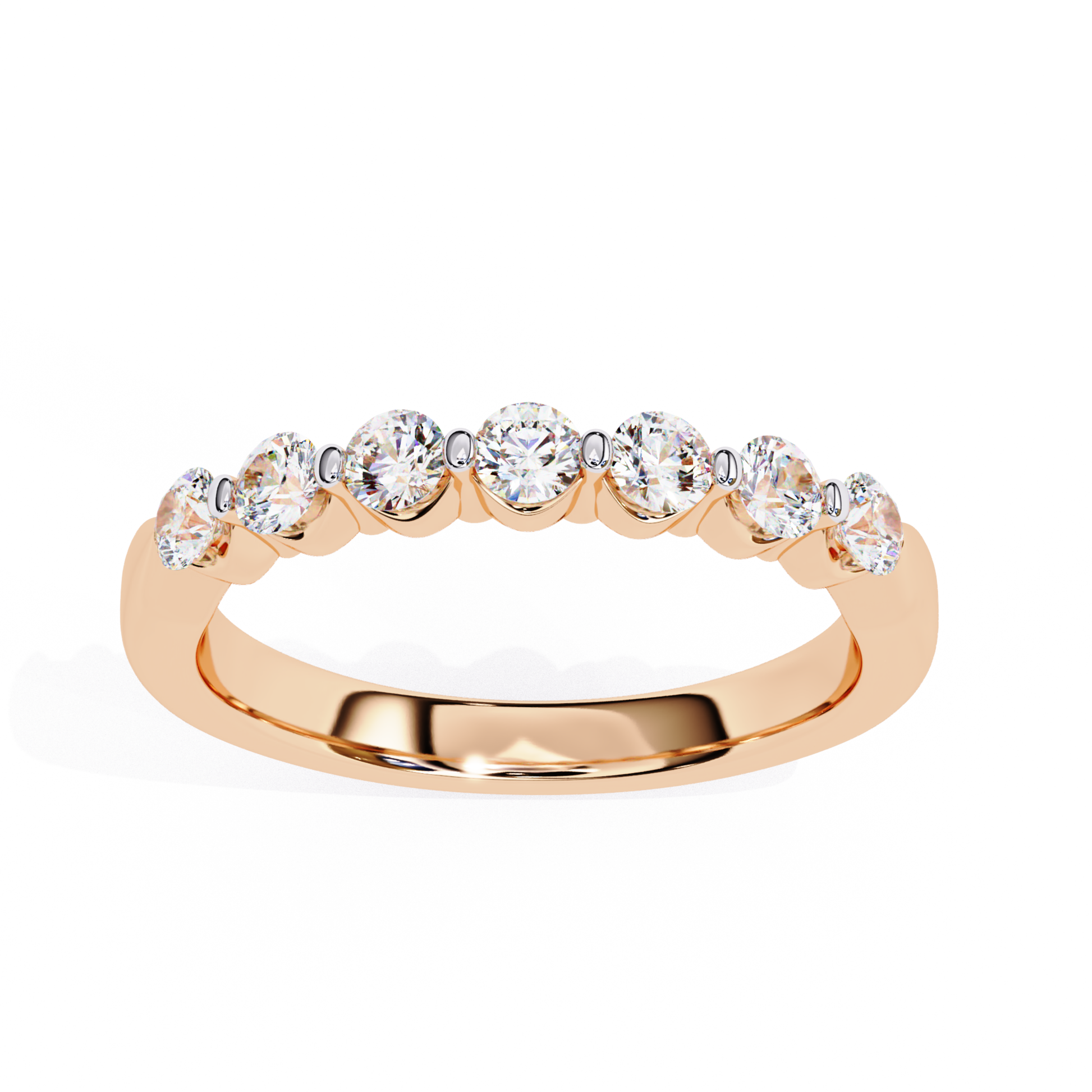 Rose gold diamond band top view
Rose gold ring with round diamonds
Rose gold diamond ring upper view
Rose gold band curved diamond row
Rose gold ring diamond setting
Rose gold band raised diamonds
Rose gold ring diamond arc view
Rose gold band diamond detail
Rose gold ring round diamond line
Rose gold diamond band top angle