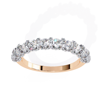 Rose gold diamond cluster half band
Rose gold ring with clustered diamonds
Diamond cluster rose gold band
Rose gold diamond band front view
Cluster diamond rose gold ring
Rose gold band with diamond clusters
Diamond set rose gold half band
Rose gold ring clustered diamond row
Polished rose gold cluster band
Rose gold diamond cluster ring
