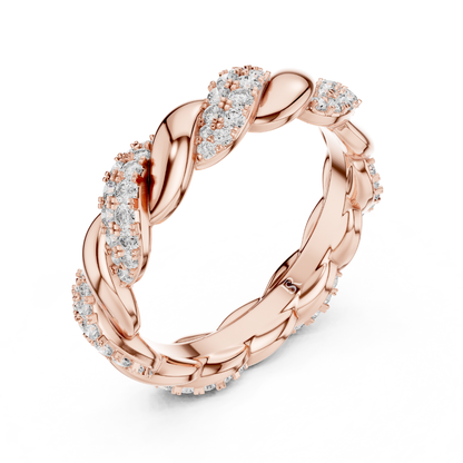 Rose gold diamond leaf twist eternity band
Twisted leaf diamond ring in rose gold
Rose gold braided diamond eternity ring
Diamond leaf pattern twisted band ring
Rose gold curved leaf diamond band
Nature inspired twisted diamond ring
Rose gold diamond leaf wedding band
Twisted rose gold eternity band with diamonds
Elegant leaf style diamond band ring
Rose gold diamond twist pattern ring