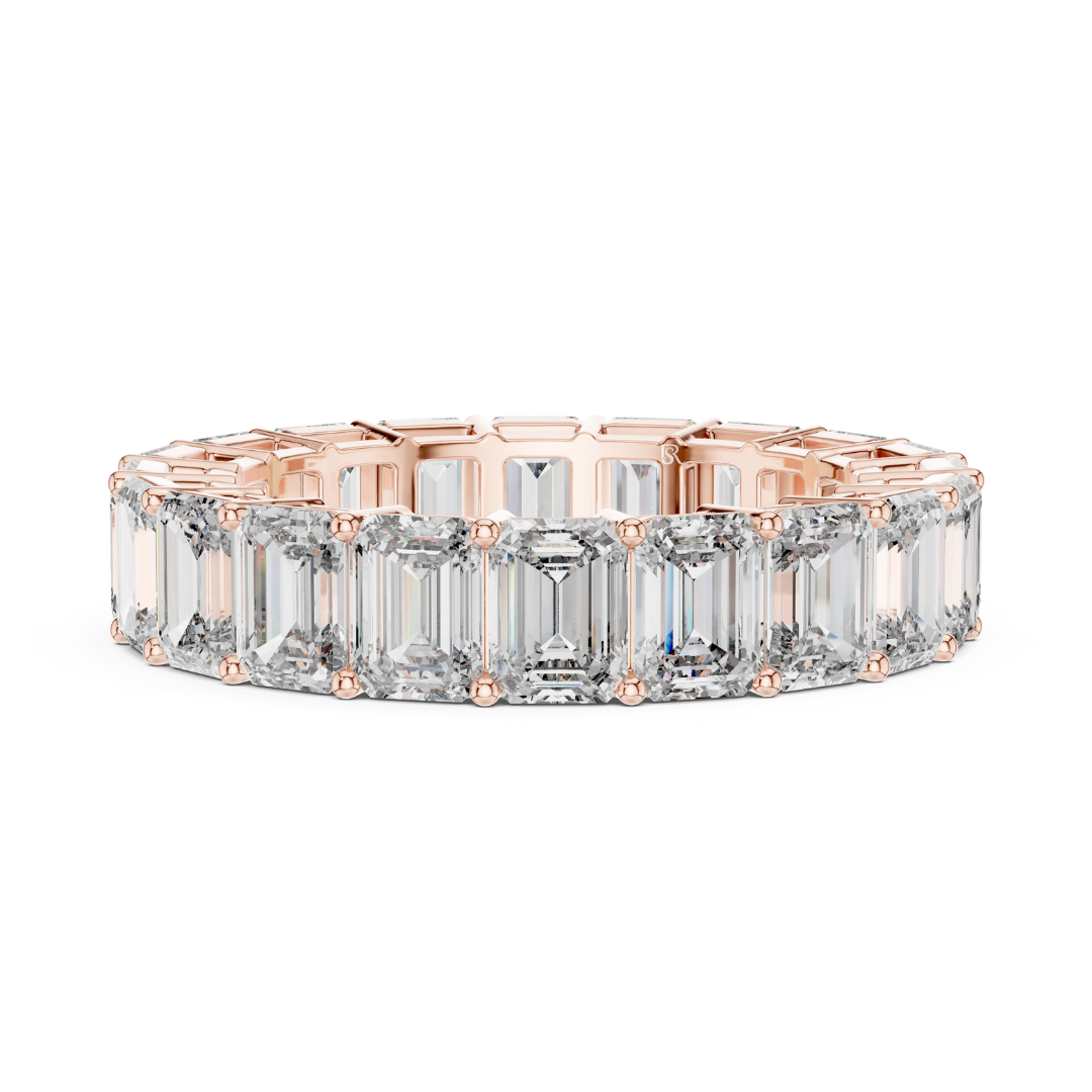 Rose gold emerald cut diamond eternity ring front view
Front view of emerald diamond eternity band in rose gold
Rose gold eternity ring with emerald cut diamonds
Luxury emerald cut diamond band ring in rose gold
Elegant rose gold full eternity diamond ring
Statement emerald diamond eternity band front angle
Fine rose gold ring with emerald cut diamonds
Prong set emerald cut diamond eternity ring
Premium rose gold eternity band with large diamonds
Modern emerald cut diamond ring front profile