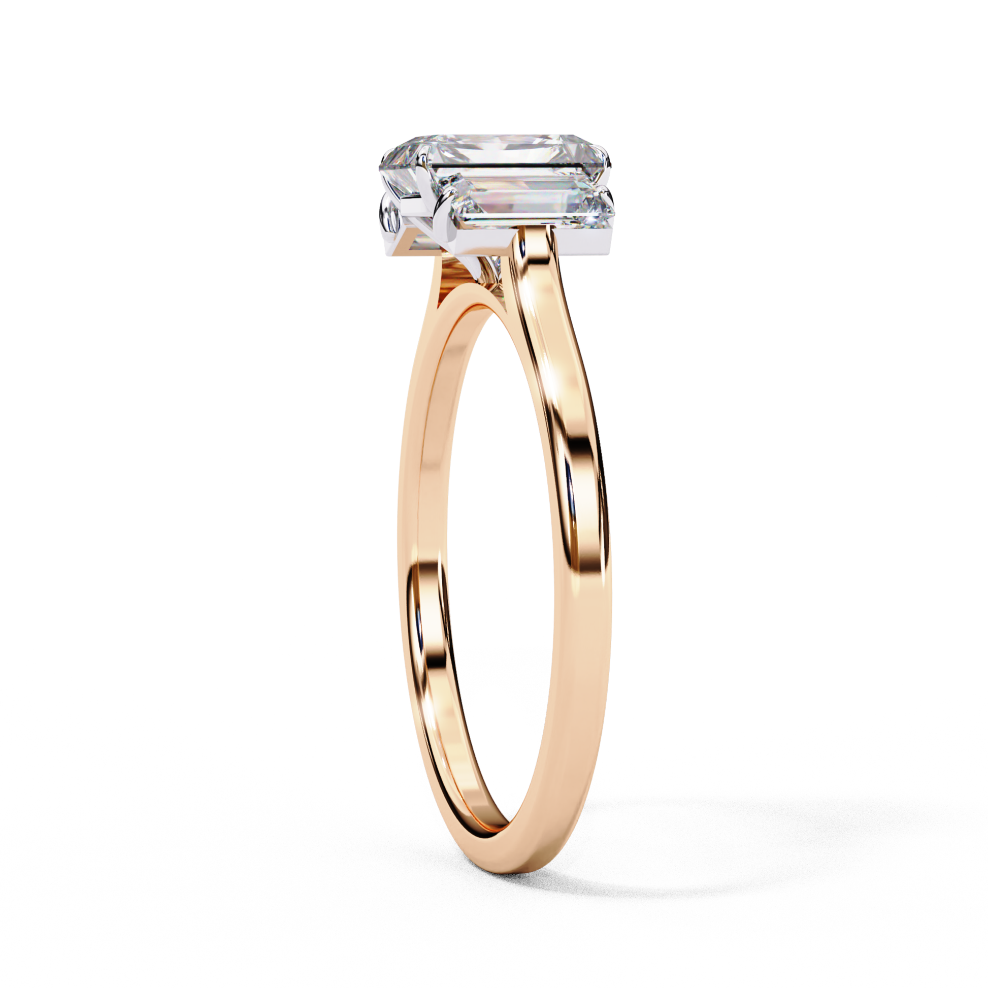 Rose gold band with emerald cut diamond
Emerald cut diamond in rose gold
Rose gold ring with emerald cut stone
Side view of rose gold ring
Simple rose gold band with emerald
Rose gold ring with emerald cut gem
Top view of rose gold emerald ring
Elegant rose gold band with emerald
Rose gold solitaire with emerald cut diamond
Rose gold ring with emerald diamond