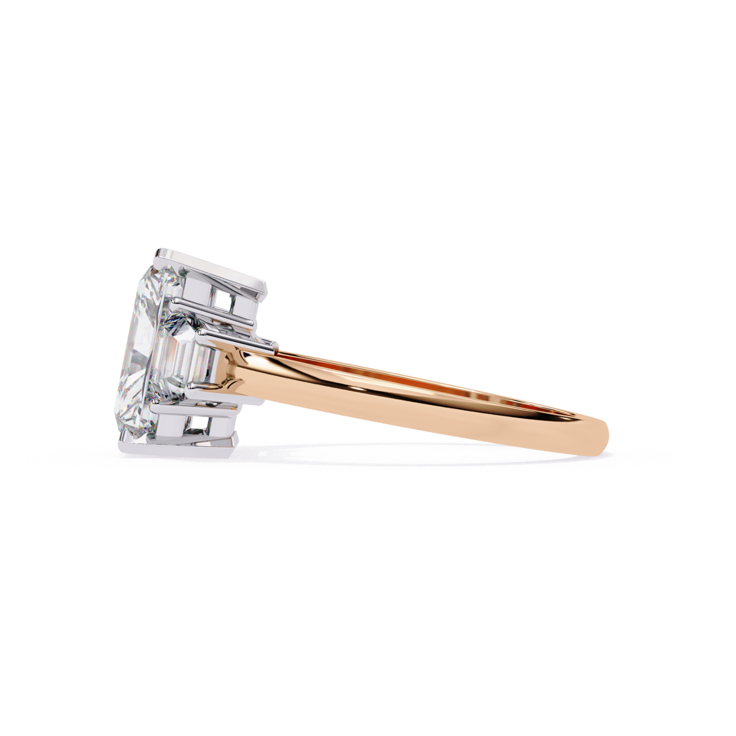Emerald cut side view
Rose gold band side
Diamond side profile
Emerald stone setting
Rose gold shank view
Side diamond mount
Emerald ring profile
Clean rose gold band
Side setting detail
Emerald cut side angle