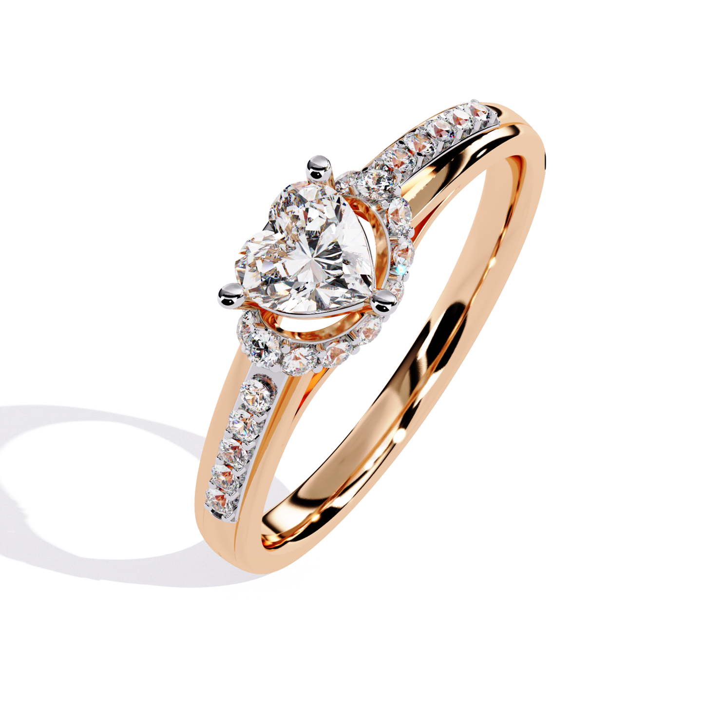 Rose gold heart center diamond ring
Heart center ring with halo diamonds
Rose gold band with heart stone
Angled view heart center diamond ring
Heart design ring with side diamonds
Rose gold heart mount diamond ring
Heart center halo diamond band
Side stone band heart center ring
Close view heart center diamond ring
Rose gold heart style diamond ring