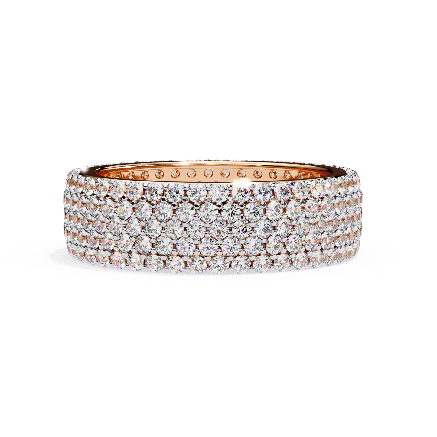 Rose gold multi row diamond band
Wide rose gold ring with diamonds
Diamond layered rose gold band
Rose gold ring with diamond rows
Wide diamond band rose gold
Rose gold full diamond band
Multi row diamond ring rose gold
Rose gold diamond band front view
Wide rose gold diamond ring
Rose gold diamond band close view